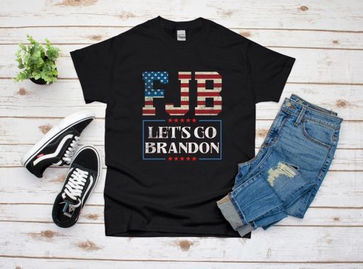 Let's Go Brandon FJB American Flag Tee Shirt