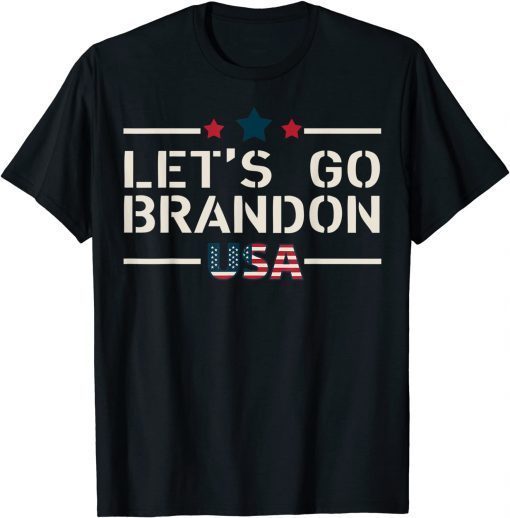 Let's Go Brandon , Let's Go Brandon, USA American Flag T-Shirt