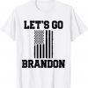 Let's Go Brandon, Patriotic Black American Flag Tee Shirt