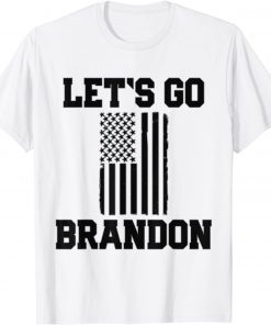 Let's Go Brandon, Patriotic Black American Flag Tee Shirt