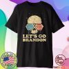 Let's Go Brandon , Skull American Flag T-Shirt