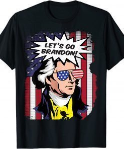 Let's Go Brandon US Flag Cartoon President Grunge Vintage T-Shirt