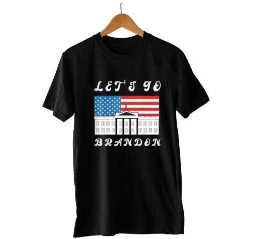 White House Let's Go Brandon Us Flag Tee Shirt