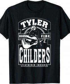 White and Black Tyler Childers Classic Feathered Indians T-Shirt