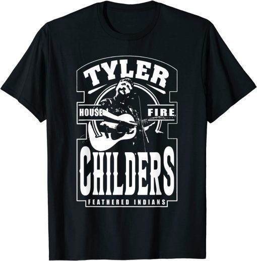 White and Black Tyler Childers Classic Feathered Indians T-Shirt