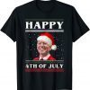 Anti-Biden Happy 4th of July Biden Santa Ugly Christmas T-Shirt
