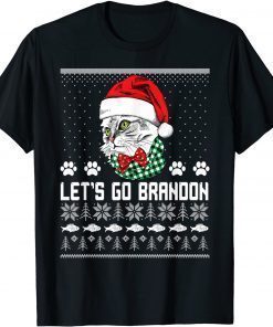 Christmas Cat,Let's Go Brandon T-Shirt