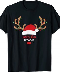 Christmas Let's Go Brandon Santa Hat T-Shirt