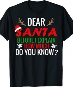 Dear Santa, Before I Explain Christmas Matching Family T-Shirt