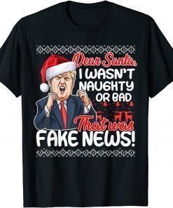 Donald Trump Santa Trumpmas Fake News Ugly Christmas Pajama T-Shirt