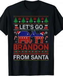 Go Brandon Let's Go 2024 Meme Biden Ugly Christmas T-Shirt