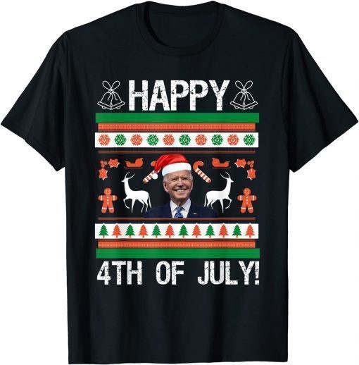 Happy 4th of July Christmas Santa Joe Biden President T-Shirt
