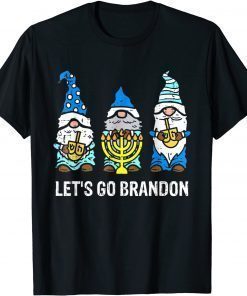 Lets Go Biden Brandon Gnomes Menorah Hanukkah Chanukah T-Shirt