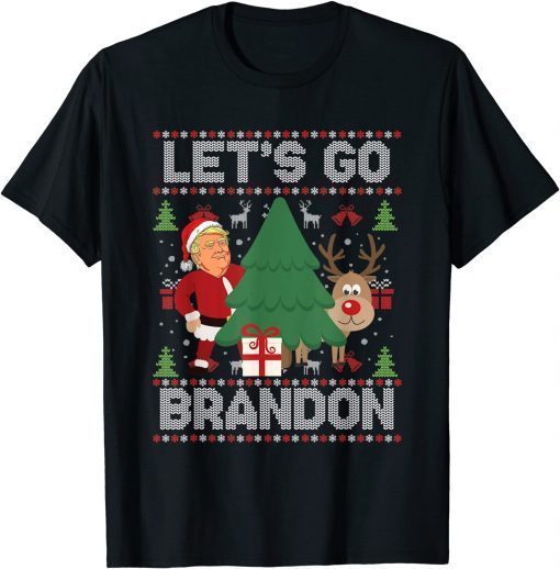 Let's Go Brandon Santa Trump Ugly Christmas Sweater T-Shirt