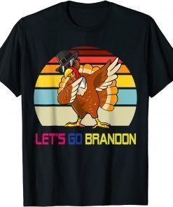 Lets Go Brandon Thanksgiving Day Dabbing Turkey Pilgrim T-Shirt