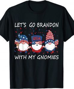 Let's Go Brandon With My Gnomies Christmas Pajama Xmas Tee Shirt