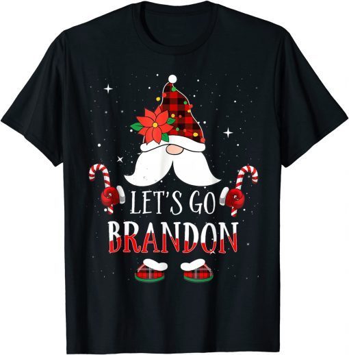 Let's Go Branson Brandon Christmas Lights Gnomes Tee Shirt