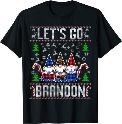Let's Go Branson Brandon Us Flag Ugly Christmas Sweater T-Shirt