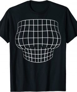 Magnified Chest Optical Illusion Grid Big Boobs Bachelorette T-Shirt