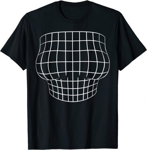 Magnified Chest Optical Illusion Grid Big Boobs Bachelorette T-Shirt