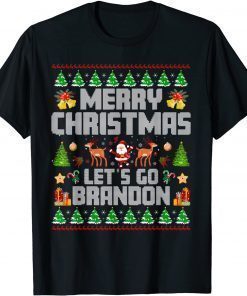 Merry Christmas Let's go Branson Brandon Ugly Sweater Style T-Shirt