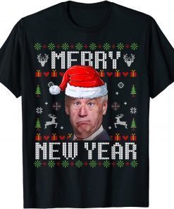 Santa Joe Biden Happy New Year Ugly Christmas Sweater T-Shirt