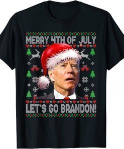 Santa Joe Biden Merry 4th of July Let’s Go Branson Brandon T-Shirt
