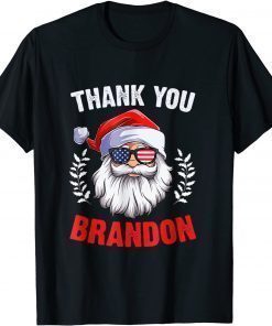 Santa Sunglasses American Flag Thank You Brandon T-Shirt