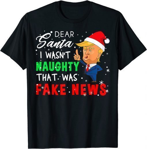 Trump Christmas Pajamas Dear Santa Fake News Classic Shirt