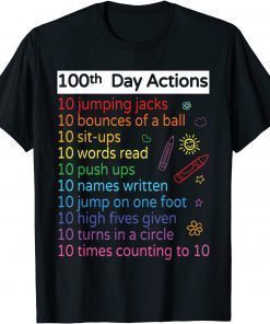 100 Days Of School 100th Activities Teacher T-Shirt