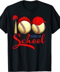 100 Days of School Baseball Teacher 100th Day Of School T-Shirt