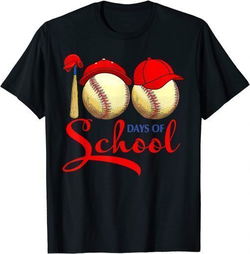 100 Days of School Baseball Teacher 100th Day Of School T-Shirt