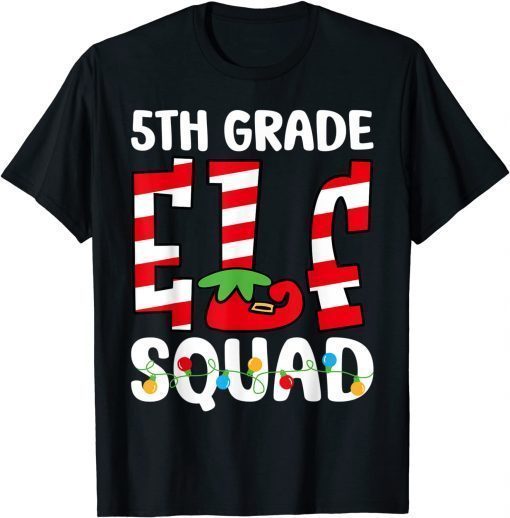 5th Grade Elf Squad Teacher Student Matching Christmas T-Shirt