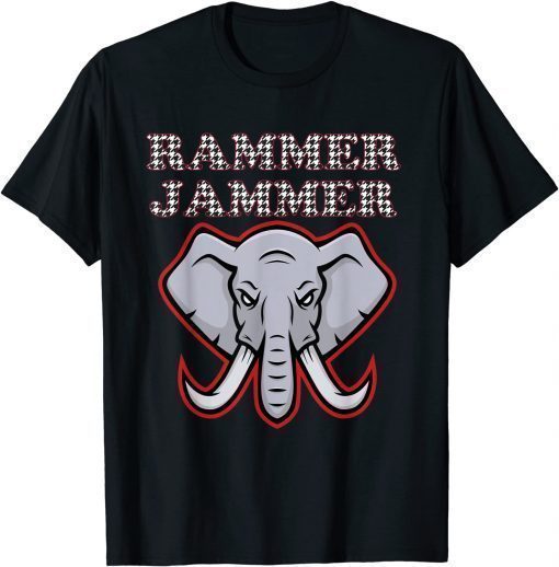 Alabama Rammer Jammer Houndstooth Elephant Tide Football T-Shirt