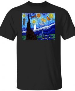 Cat Tshirt, Starry Night Cat, Van Gogh Cat Shirt