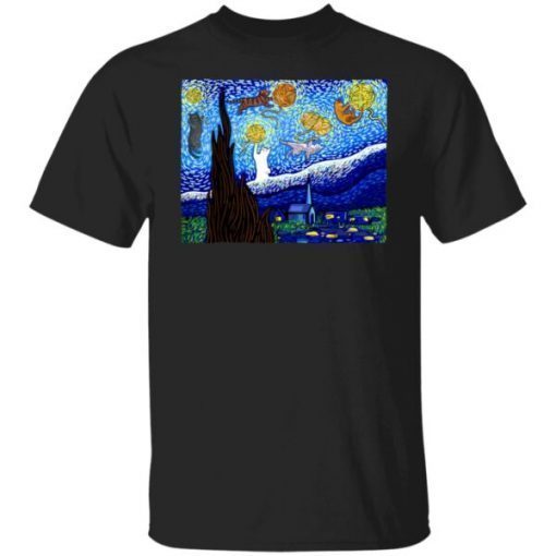 Cat Tshirt, Starry Night Cat, Van Gogh Cat Shirt