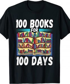 100 Books For 100 Days Of School Teacher Student T-Shirt