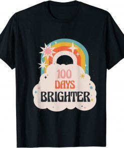 100 Days Brighter 100th Day Of School Hyper Rainbow T-Shirt