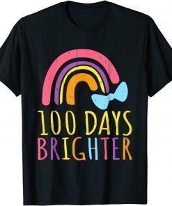 100 Days Brighter Rainbow Cute 100th Day School Smarter T-Shirt