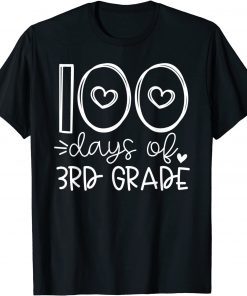 100 Days Of 3rd Grade Heart Third Grade Teacher 100th Day T-Shirt