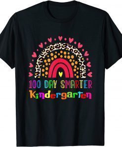 100 Days Of Kindergarten School Teacher Smarter Rainbow T-Shirt