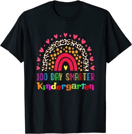 100 Days Of Kindergarten School Teacher Smarter Rainbow T-Shirt