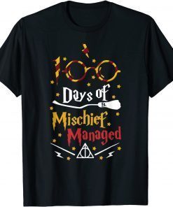 100 Days Of Mischief Managed Witch 100th Day Of School T-Shirt