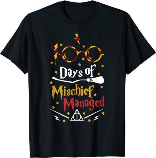 100 Days Of Mischief Managed Witch 100th Day Of School T-Shirt