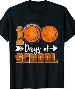 100 Days Of School Basketball 100 Days Smarter 100th Day T-Shirt