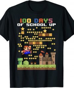 100 Days Of School Mariö-Süper Gamer Video Game T-Shirt