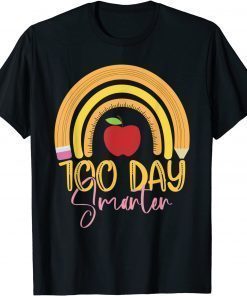 100 Days Smarter 100 Days Of School Rainbow Teachers T-Shirt