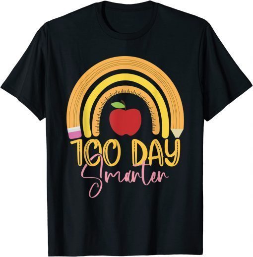 100 Days Smarter 100 Days Of School Rainbow Teachers T-Shirt