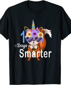 100 Days Smarter Squirrel Unicorn Girls Teacher 100th Day T-Shirt