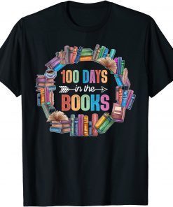 100 Days in the Books English Reading Teacher Book Lover T-Shirt